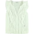 thumbnail image 1 of GUESS Mujer SL. Blusa Maggy Crop Top, blanca, mediana Guess parte superior de la cosecha, 1 of 1
