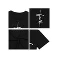 thumbnail image 5 of XCHQRTI Plus Size Women's Faith T Shirt Oversized Ladies Christian Tee Shirts Plus Graphic Clothing, 5 of 7