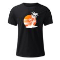 thumbnail image 5 of Meichang T-Shirts Graphiques pour Hommes T-Shirts à Col Rond Imprimés 3D Palmier Tropical Coucher de Soleil Coupe Régulière Manches Courtes T-Shirts d'Entraînement T-Shirts d'Été pour Muscles pour Hommes Liquidation Offres 2024 Noir TG, 5 of 5