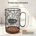 thumbnail image 2 of AEVXKHI Coffee Pod Holder with Wooden Base, Metal Wire Basket K Cup Organizer with Handle for Counter, Black Iron K Cup Holder for Kitchen or Coffee Bar, 2 of 11