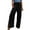 Black, variant on TSADFHJI Wide Leg Pants Women Jeans High Waist Wide Leg Palazzo Lounge Prints Pants for Women Smocked Elastic Waist Loose Comfy Splitcasual Pajama Pants Pockets L Khaki