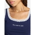 thumbnail image 3 of No Boundaries Lace Tank Top and Capri Pants Sleep Set, 2-Piece, Women's XXS-3X, 3 of 4