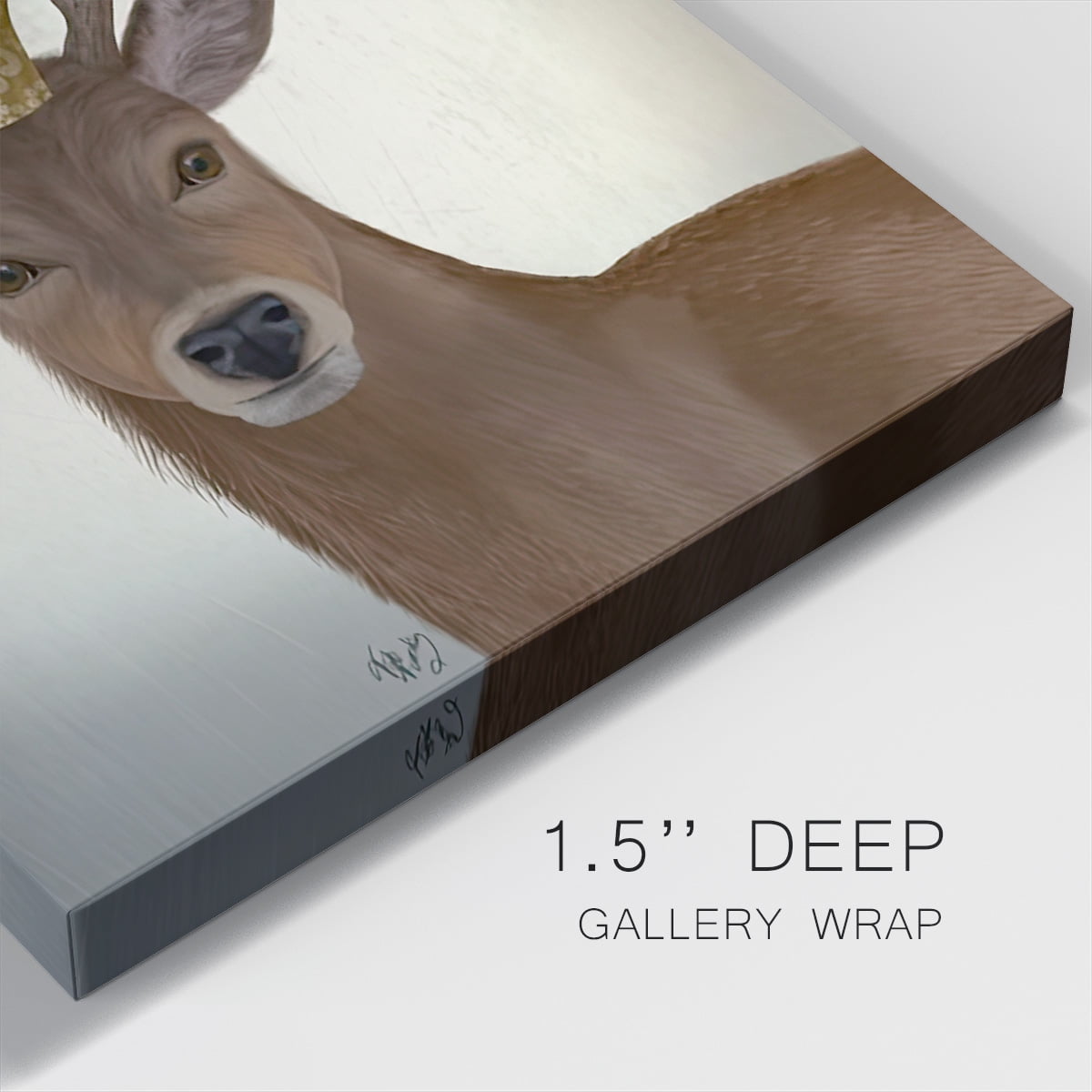 Christmas Gift Bearing Deer- Gallery Wrapped Canvas