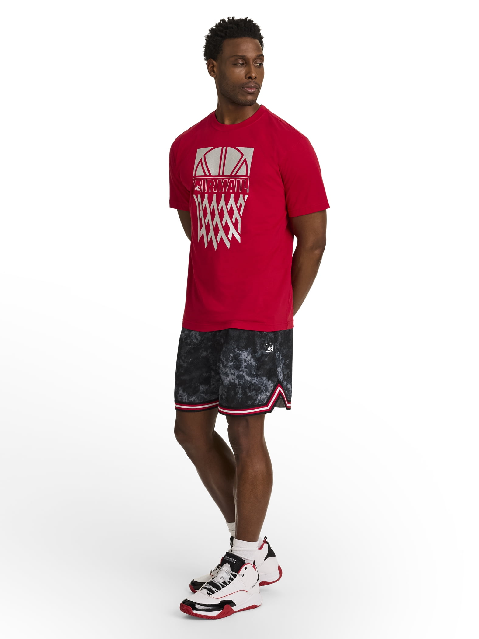 AND1 Men's and Big Men's Challenger Short, 8" inseam, Sizes XS-5XL