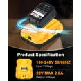 thumbnail image 2 of Cargador de batería COOMYXIN DCB112 compatible con Dewalt 12V-20V, 2 of 7