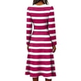 thumbnail image 5 of BOMYJESK Womens Summer Dresses Smocked Flowy Wrap Crossover V Neck Midi Dress Trendy Casual Spring Office Dress Red 2XL, 5 of 5