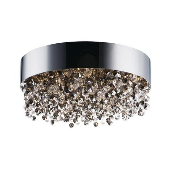 16 in. Mystic 11-Light LED Flush Mount Ceiling Light, Polished Chrome