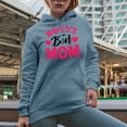 thumbnail image 2 of World's Best Mom, Mother's Day, Light Blue Hooded Sweatshirt or Hoodie, Medium, 2 of 5