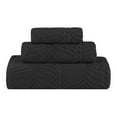 thumbnail image 2 of BNM Chevron Zero Twist Cotton 3 Piece Towel Set, Black, 2 of 11