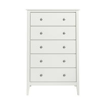 Jela Solid Wood 5 Drawer Dresser - White