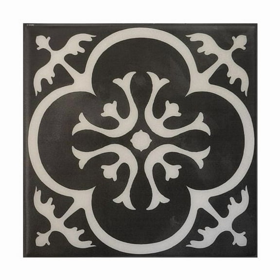 Smart Tiles Peel and Stick Backsplash, 5 Adhesive Tiles, Vintage Mono Black, 7.75"x7.75"