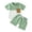 Green, variant on Toddler Boys Girls Short Sleeve Clothing Children Patchwork Color Pocket Tops Shorts Outfits Neutral Baby Boy Clothes 0-6 Months