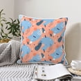thumbnail image 2 of DouZhe Velvet Decorative Throw Pillow Covers Set of 2, Soft Square Cushion Cover with Invisible Zipper Abstract Geometric Elements Pink Printing, 18"x18", 2 of 7