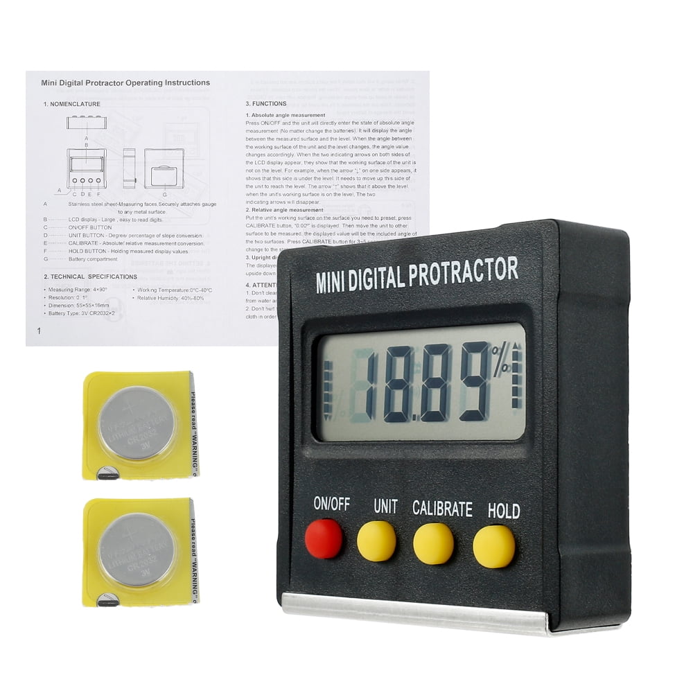 miuline mini level angle gauge angle finder protractor inclinometer inclinometer led magnetic level walmart com