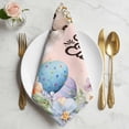 thumbnail image 2 of Happy Easter Cloth Napkins, Spring Watercolor Bunny Eggs Flowers Pink Washable and Reusable Dinner Napkins Set of 2, Table Napkin for Kitchen Party Birthday Wedding Hotel Housewarming 20"x20", 2 of 9