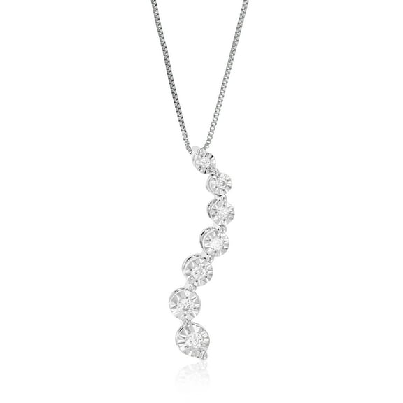 Vir Jewels 1/12 CTTW Lab Grown Diamond Pendant Necklace in Sterling Silver with Chain For Women