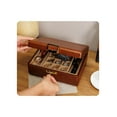 thumbnail image 5 of Solid 2 Layer Wooden Jewelry Box with Lock and Key for Women with Lock and Key Vintage Velvet Wood Jewelry Organizer Storage for Earrings Rings Necklaces Bracelet, 5 of 7