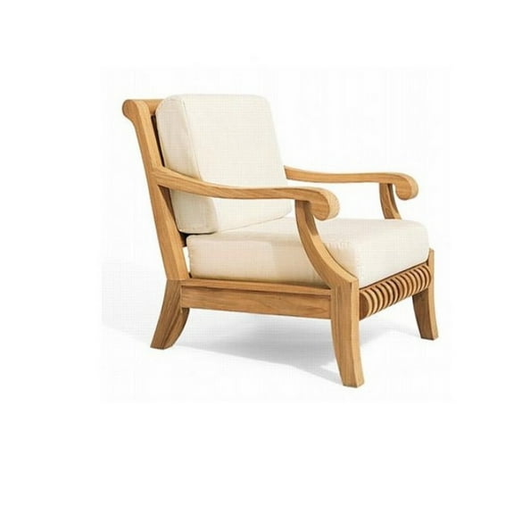 Giva 1 Pc Lounge Chair Set: Lounge Chair With Cushions in Sunbrela Fabric #57003 Canvas White