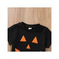 thumbnail image 4 of Toddler Baby Boy Girl Halloween Pumpkin Outfit Cute Face T-shirt Top Short Sleeve Pullover Clothes, 4 of 6
