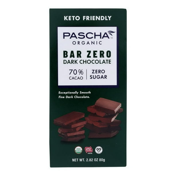 Bar Zero Organic Dark Chocolate 70 Cacao Stevia Sweetened Walmart