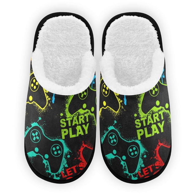 Slippers Umidedor Colorful Video Game Memory Foam para hombre