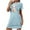 Blue, variant on Sakmal Womens Moomoo Nightgowns Cute Halloween Pajama Dress Ghost and Pumpkin Print Short Sleeve Black Nightgowns