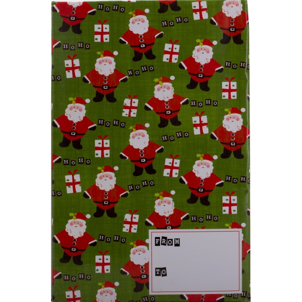 JAM Holiday Bubble Mailers, 8.5x12.3, 6/Pack, Green Santa Design