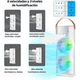 thumbnail image 2 of Enfriador de Aire, Mini Ventilador Evaporativo, Aire Acondicionado Portátil con 3 Velocidades y 3 Modos de Pulverización, Doble Circulación de aire, 7 Colores, para Casa Oficina Dormitorio, 2 of 5