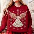 thumbnail image 3 of Women’s Christmas Angel Sweatshirt – Sparkly Holiday Angel Graphic Pullover, 3 of 7