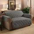 thumbnail image 2 of Innovative Textile Solutions 1-Piece Faux Suede Loveseat Furniture Cover Slipcover, Sage, 2 of 4