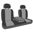 thumbnail image 3 of CalTrend Rear 40/20/40 Split Back & Solid Cushion Faux Leather Seat Covers for 1994-2000 Chevy/GMC C/K 1500-3500 - CV130-01LB Black Insert with Black Trim, 3 of 3
