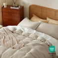 thumbnail image 5 of 100% Egyptian Cotton Duvet Cover Set King Size, Waffle Weave Duvet Cover, 600 TC Soft Breathable Luxury Bedding Set for All Season, 3 PCS, 1 Duvet Cover and 2 Pillowcases, Light Beige, 104"x90", 5 of 9