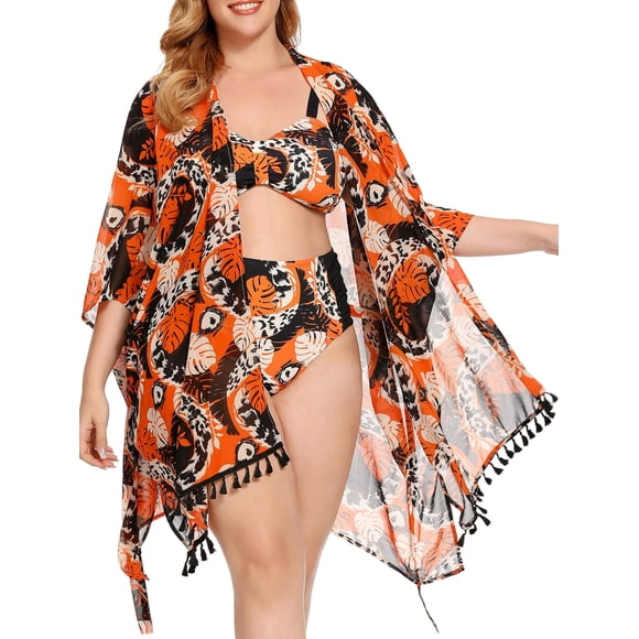As Rose Rich Kimonos para Mujer, Cárdigan Tipo Kimono para Cubrirse el Verano, Tallas Grandes