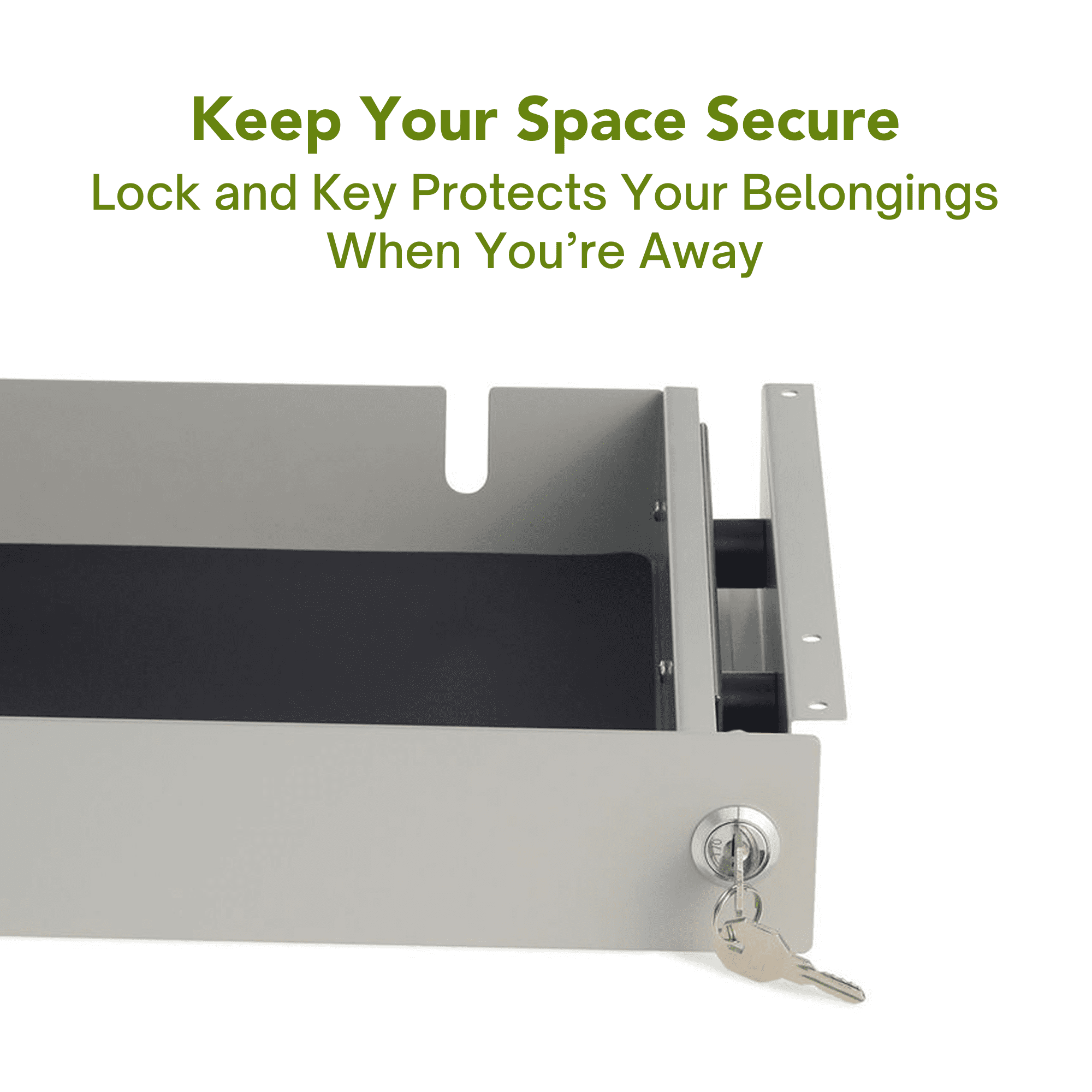 PERFECT POSTURE under desk storage drawer with lock, slim design, 33" x 9.4" (Gray)