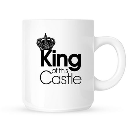 

Large White Ceramic Coffee Mug For Him King of This Castle 15 oz Tea Cup Decor Reflektion Design