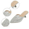 thumbnail image 5 of Comfortable Sandals for Women Fashionable Pointed Diamond High Heel Slippers Mesh Cup Heel Women's Shoes in Silver 42, 5 of 8