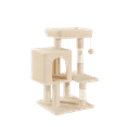 thumbnail image 2 of Amolife 29.1" Small Cat Tree Tower with Plush Cat Condo Perch Sisal Scratching Posts for Indoor Cats and Kittens, Beige, 2 of 10