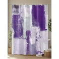 thumbnail image 4 of Purple Grey Abstract Shower Curtain, Modern Graffiti Brush Art Waterproof Shower Curtain Set with 12 Hooks Lightweight Washable Fabric Shower Curtains for Bathroom 36x72 Inches, 4 of 6