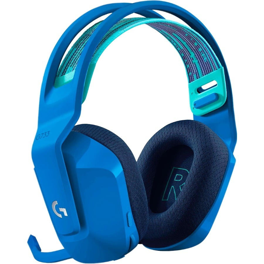  Logitech G733 LIGHTSPEED Wireless Gaming Headset with  suspension headband, LIGHTSYNC RGB, Blue VO!CE mic technology and PRO-G  audio drivers - Blue : Everything Else