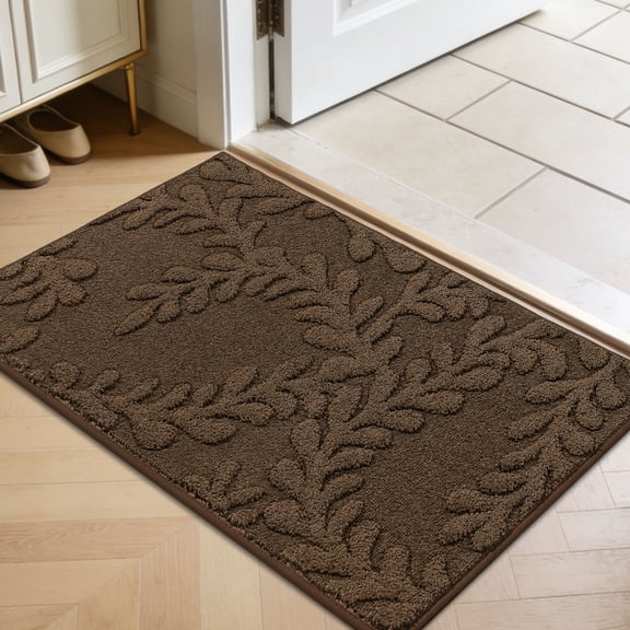 JAATOP Doormat Indoor 20"x 32", Dirt Trapper Entryway Rugs, Washable Welcome Mat for Inside, Entryway Rug Floor Mats Machine Washable, Brown