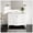 White, variant on EVIVA Britney 60 Inch Transitional Ash Blue Bathroom Vanity with White Carrara Quartz Countertop