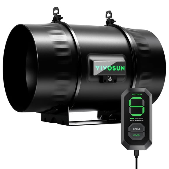 Ventilador de Conducto en Línea VIVOSUN T8 8" con Controlador de Velocidad E12 832 CFM