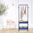 thumbnail image 4 of Multipurpose Clothing Rack with Wheels Rolling Clothes Organizer Small Wardrobe Rack on Wheels Garment Rack for Bedroom Laundry Room, 4 of 8