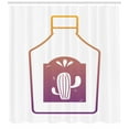 thumbnail image 3 of Tequila Shower Curtain, Ombre Effect Outline Artistic Bottle Design with Cute Cactus Pictogram on Print, Fabric Bathroom Set with Hooks, 69"WX70"L, Multicolor, by Ambesonne, 3 of 3