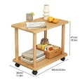 thumbnail image 6 of Yedigre 360 Degree Swivel Solid Wood Legs Easy Assembly Side Table 2 Tier Open Shelf Sofa Small Tea Table, 6 of 7