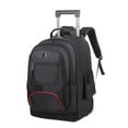 thumbnail image 1 of Bunblic Sac à Dos à Roulettes Sac de Jour Décontracté Poignée Télescopique Sac à Dos de Collège Sac pour Ordinateur Portable avec Roues pour Adultes Travail École Noir, 1 of 8