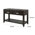 thumbnail image 5 of Joni 48 Inch Side Console Table, Acacia Wood, 2 Drawer, 1 Shelf, Espresso, 5 of 5