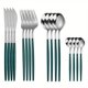 thumbnail image 1 of 16pcs, 4-Piece Stainless Steel Portuguese Steak Knife, Fork, Spoon, and Small Spoon Set - Perfect for Family Dinners and Special Occasions, 1 of 5