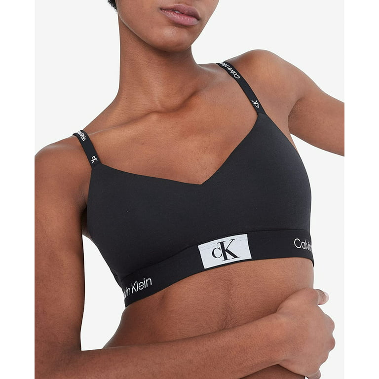 Calvin Klein Women's CK One Cotton Lightly Lined Bralette, Black