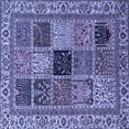 thumbnail image 1 of Ahgly Company Machine Washable Indoor Square Abstract Blue Modern Area Rugs, 7' Square, 1 of 4